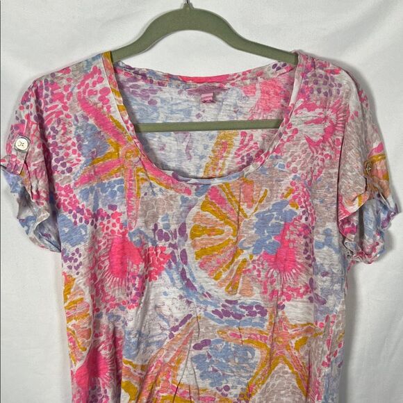 Lilly Pulitzer- Inara Linen Beach Top size Large - Picture 3 of 7